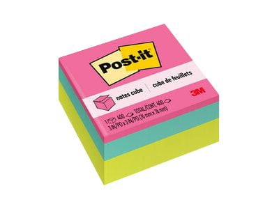 Post-it® Notes Cube 2027-BRT, Bright Colours, 3 in x 3 in (76 mm x 76 mm), 1 Cube/Pack, 400 Sheets/Cube