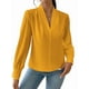 thumbnail image 3 of Blusas de Trabajo para Mujer, Blusas de Larga, Blusas de Oficina con Cuello en V, Blusas de para Mujer Naranja M, 3 of 9