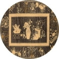 thumbnail image 1 of Ahgly Company Indoor Round Oriental Brown Asian Inspired Area Rugs, 4' Round, 1 of 4