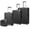 1 Tulum Black, variant on MKF Tulum Luggage collection, 4 Pieces Set Polycarbonate Aluminum corner armor Fashion Travel Spinner Hardshell Lightweight Suitcase