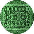 thumbnail image 1 of Ahgly Company Indoor Round Persian Emerald Green Traditional Area Rugs, 5' Round, 1 of 4