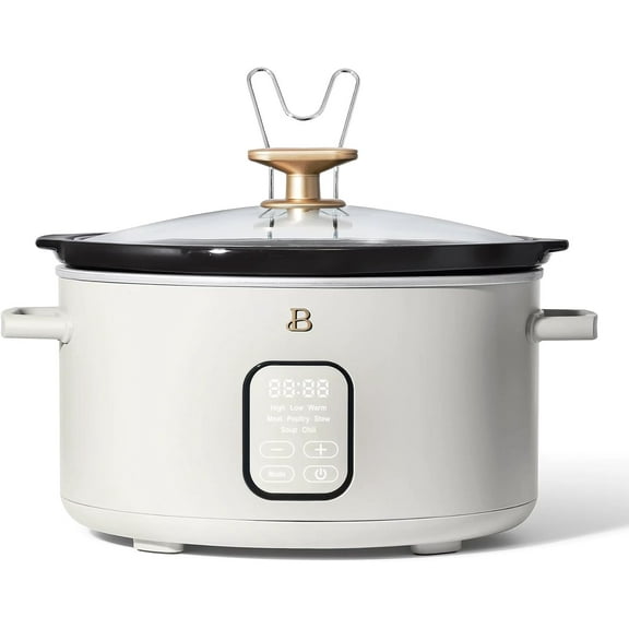 Thcbme 6 Quart Programmable Slow Cooker (White Icing)