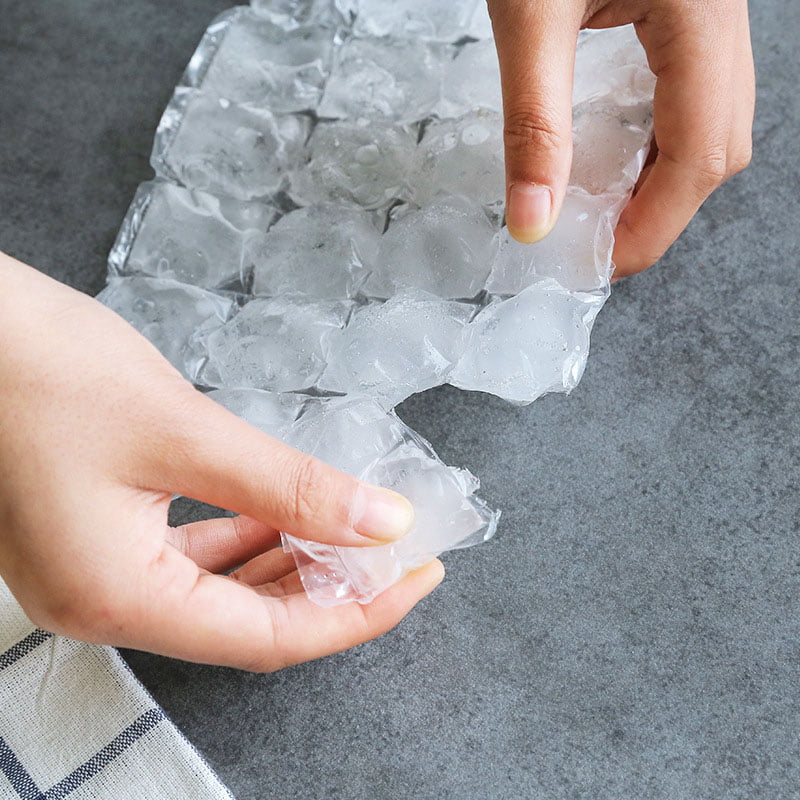 10pcs Disposable Ice Cube Bags Clear Fridge Freezer Plastic BBQ Party Cube Maker 