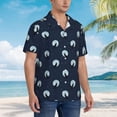 thumbnail image 3 of Pofeuu Wolf And Moon Print Hawaiian Shirt for Men Sleeves Casual Button Down Summer Beach Dress Shirts T-Shirts,Large, 3 of 7