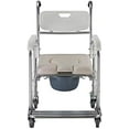 thumbnail image 3 of Multifunction Heavy Duty Memory Foam Cushion Commode Chair Adult Bathroom Toilet Seat White & Beige Cushion, 3 of 12