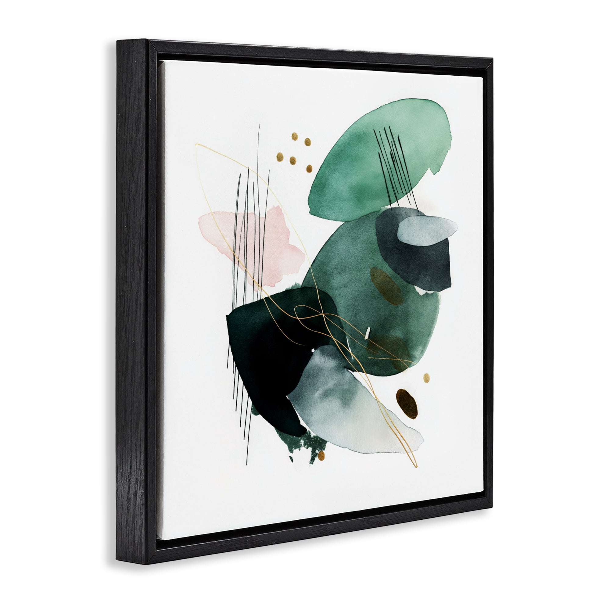 Stupell Industries Verdant Horizon Shapes Black Framed Floater Canvas Wall Art, design by Svetlana Aleynikova