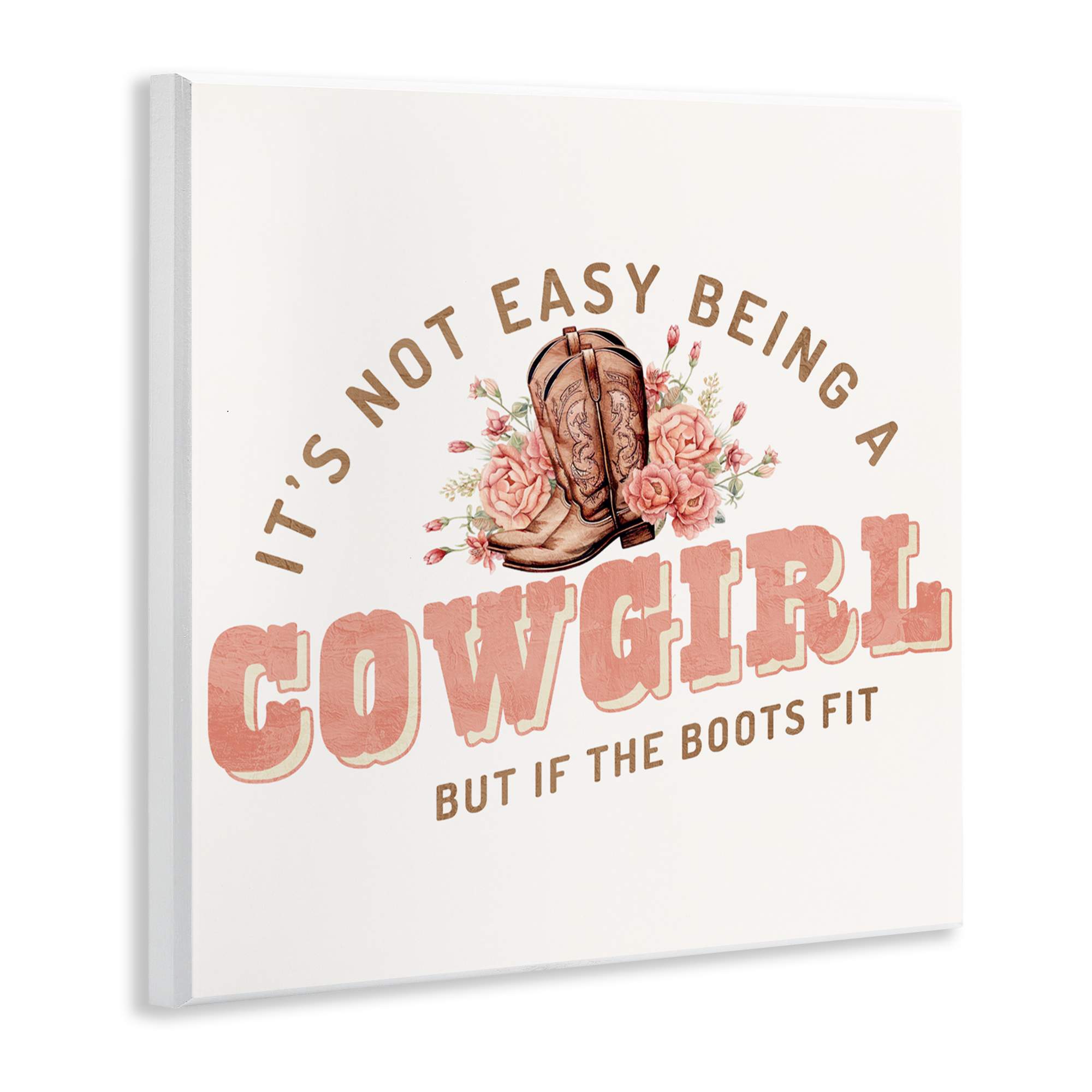 Not Easy Being Cowgirl Wall Plaque Art, design by Kim Allen