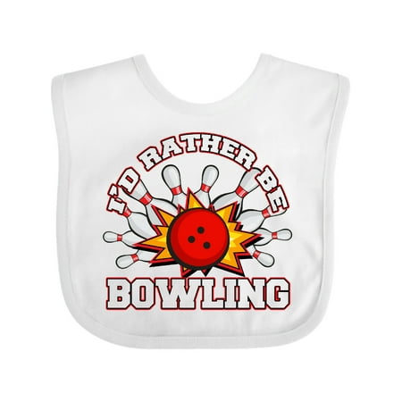 

Inktastic I d Rather Be Bowling Gift Baby Boy or Baby Girl Bib