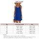 thumbnail image 2 of Vestido sin mangas plisado con cuello redondo para mujer, vestido sin mangas de playa elegante informal de verano para fiesta, 2 of 2