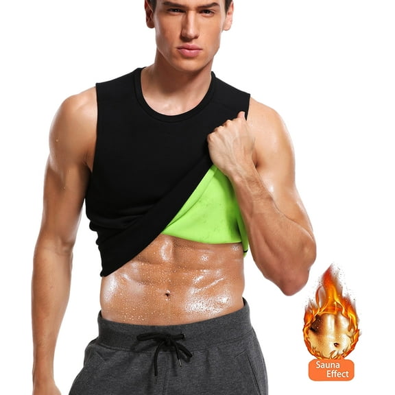 MISS MOLY Men's Body Shaper Hot Sweat Workout Tank Top Slimming Sauna Vest Neoprene Compression Thermal Shirt