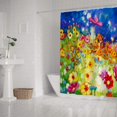 thumbnail image 2 of FREEAMG Floral Shower Curtain with 12 Hooks Polyester Fabric Waterproof Bath Curtain, Washable Fabric Decor Shower Curtains for Bathroom, 60x72 inch, 2 of 4