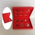 thumbnail image 3 of Caja de presentación de monedas de de material cuero con cubierta protectora de 12 cajas de monedas para, 3 of 9
