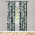 thumbnail image 3 of Ambesonne Tropical Curtains, Proteas Exotic Branches, Pair of 28"x63", Dark Teal and Pale Grey, 3 of 5