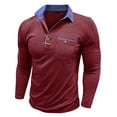 thumbnail image 5 of Kalauyu Men's Casual Shirts Classic Long Sleeve Basic Button T-Shirt Lightweight Cotton Golf Tops with Pocket, 5 of 6