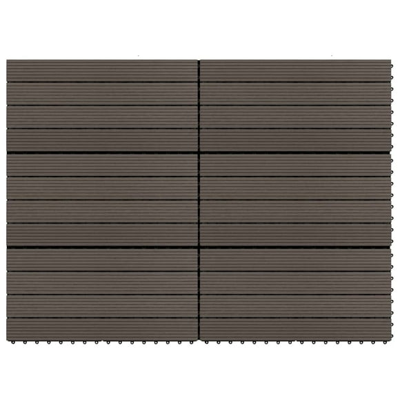 vidaXL Decking Tiles 6 pcs WPC 60x30 cm 1.08 m² Dark Brown