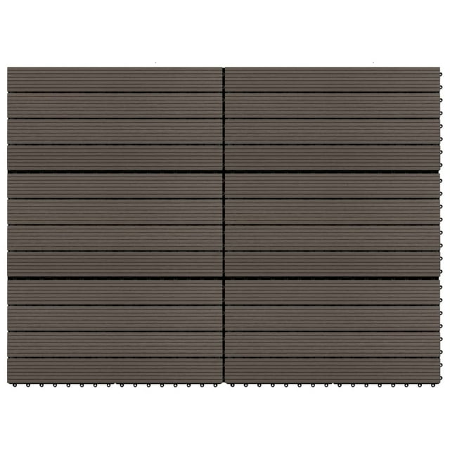 vidaXL Tuiles de Terrasse 6 Pcs WPC 60x30 cm 1,08 M2 Brun Foncé