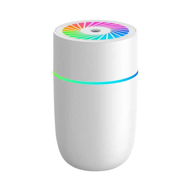 Xihbxyly Humidificador Colorido, Alta Producción de Niebla, Funcionamiento Silencioso, Tanque de Agua de 220 Ml, Uso Versátil En Casa y En El Coche, Luz Led Ambiental, Alimentación Por Usb, Tamaño de