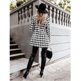 thumbnail image 4 of utcoco Womens 2026 Fashion Tweed Blazers Business Casual Double Breasted Open Front Plaid Blazer Jackets, 4 of 6