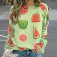 thumbnail image 2 of Fruit Women's Floral Printed Sweatshirt Long Sleeve Crewneck Casual Loose Vintage Graphic Pullover Tops, 2 of 7