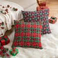 thumbnail image 4 of 2PCS Christmas Plaid Decorative Throw Pillow Covers Snowflake for Sofa Farmhouse Decor，18x18 Inch, 4 of 6
