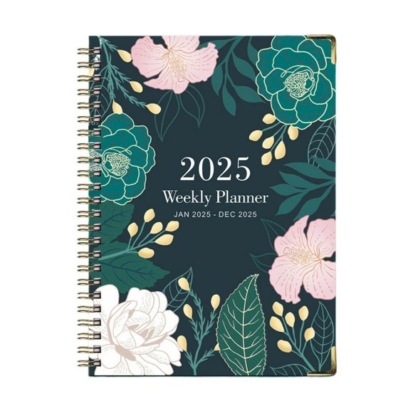 LEEYNEER 2025 Planner Weekly & Monthly Agenda July 2024 to 2025 6.2” x 8.5” Floral Cover Daily and Monthly Pages Flexible Hardcover Thick Paper Strong Twin Wire Binding with Tabs an