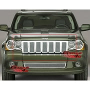 APS Compatible with Jeep Grand Cherokee 2009-2010 Main Upper Stainless Steel Chrome Mesh Front Grill Grille Insert J76604T