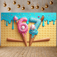thumbnail image 5 of Vibrant Cartoon  Ice Cream Baseball Banner Colorful Sprinkles Display Blue Dripping Frosting Backdrop for Kids Birthday Party Summer Outdoor Party Sports Themed Celebration, 5 of 8