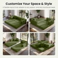 thumbnail image 6 of 78.8" Convertible Sofa Bed,Corduroy Futon Couch with Storage Pocket,Folding Pull Out Futon Sofa,No Assembly Boneless Couch for Living Room,Green, 6 of 6