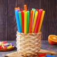 thumbnail image 2 of Happon 200 PCS Jumbo Smoothie Straws, Colorful Disposable Plastic Large Wide-mouthed Milkshake Straw (0.43" Diameter and 9.44" long), 2 of 6