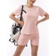 thumbnail image 2 of Traje de Yoga para mujer, Camiseta deportiva de manga corta para correr, entrenamiento de adelgazamiento de secado rápido, traje de fitness para Pilates, conjunto Zen de dos piezas, 2 of 5