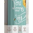 thumbnail image 7 of Sunflowers Semi Sheer Curtains 45 Inch Length 2 Panels Set, Modern Bee You Are My Sunshine Teal Green Sheer Kitchen Curtain Privacy Voile Window Curtain for Living Room Bedroom Rod Pocket Drapes, 7 of 7
