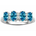 thumbnail image 2 of Tommaso Design� Oval 5x3mm Genuine 4 Stone Blue Topaz Band, 2 of 9