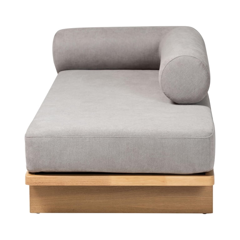 Baxton Studio Bertille Japandi Left-Arm Chaise Lounge, Grey