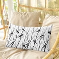 thumbnail image 4 of Black Branches Birds Pillow Covers, Linen Long Throw Pillow Case, Modern Abstract Forest Silhouettes Holiday Pillow Protector Decorative Cushion Cover for Living Room/Bedroom 12" x 20", 4 of 8