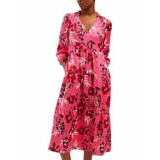 green pink dress Pink and Green Abstract-Print Puff-Sleeve Mini Dress Ro&Zo