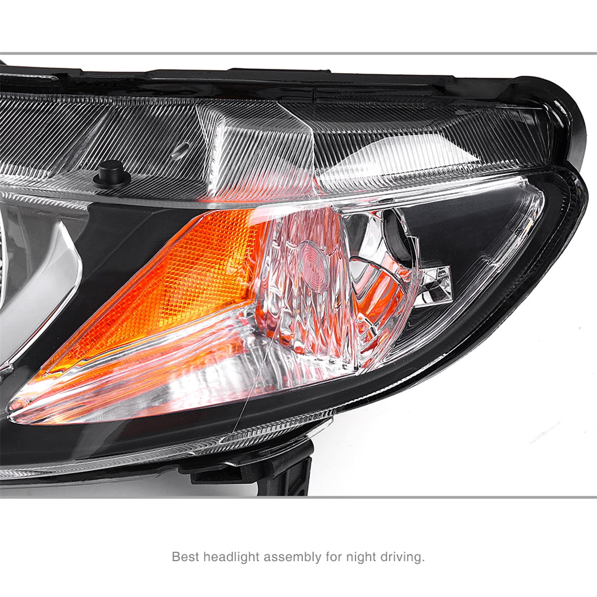 RVNI Headlights Assembly for 2006-2011 Honda Civic Sedan 4Dr Black Headlamps Pair Set