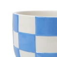 thumbnail image 5 of Mainstays Lennon 6" x 6" x 4.5" Round Blue Checkered Ceramic Planter, 5 of 8