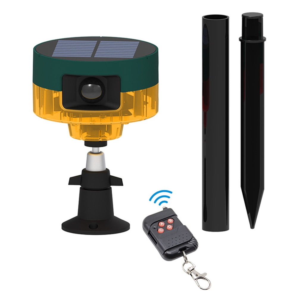 Solar Bird Repeller Wireless Remote Animal Repeller 360 Induction Alarm