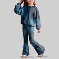 thumbnail image 5 of XZNPDUCQ 6-7 Years Girls Outfits Toddler Girls Fall Winter Clothes Girls Long Sleeve Top Pants 2PCS Set A248-Blue, 5 of 8