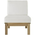 thumbnail image 4 of Modway Marina Modern Wood Outdoor Teak Armless Chair in Natural/White, 4 of 5