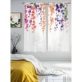 thumbnail image 2 of Pink Spring Flowers Sheer Curtains for Living Room Bedroom Pastoral Floral Garden Country Farm Sheer Curtains 72 Inch Long 2 Panels Set Light Filtering Curtain Window Treatments Drapes, 2 of 6