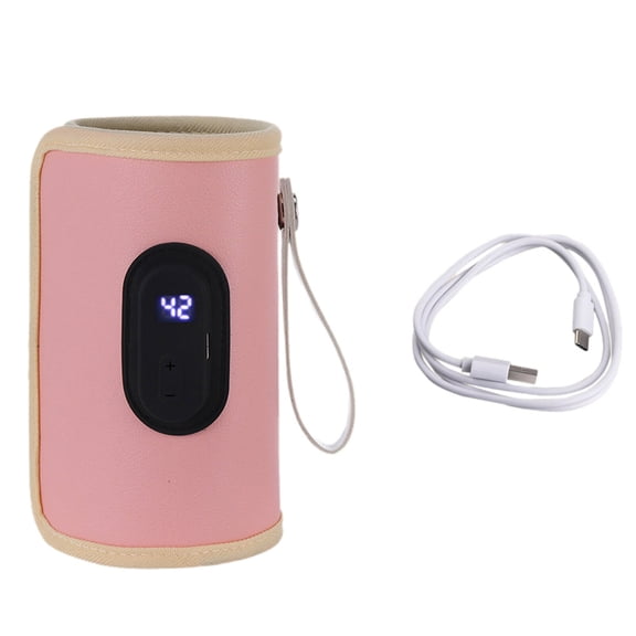 HIBIBUD 2026 New Bottle Warmer Precise 20-Level Digital Temperature Portable Bottle Warmer for Travel for Car Home Daycare Pink