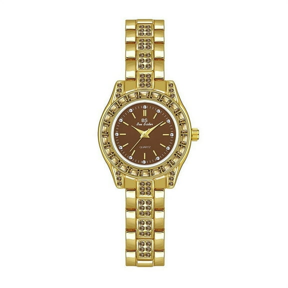 BS New Watch Square Diamond Brown Light Luxury Minority Women's Quartz Watch Fashion