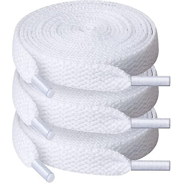 CHAO 3 pares de cordones para zapatos, cordones planos de 8 mm de ancho para zapatillas de deporte, correr, adultos, niños