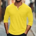 thumbnail image 2 of fatyb Men's Tops Long Sleeve Button Causal Shirts Solid Color Pullover Mens Lightweight Comfy T-Shirts, 2 of 6
