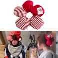 thumbnail image 2 of RUISINERY Elegant Floral Striped Hair Tie for Women Soft Elastic Fabric Headwear Exaggerated Flower Hairs Scrunchies for Students, 2 of 7