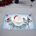 thumbnail image 3 of MKHERT Snowman in Santa Hat with Gift Box Christmas Decorative Design Placemats Table Mats for Dining Room Kitchen Table Decoration 12x18 inch,Set of 6, 3 of 4