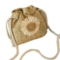 thumbnail image 1 of Gupgi Summer Weaving Floral Shoulder Bag Braided Bucket Drawstring Pack, 1 of 4