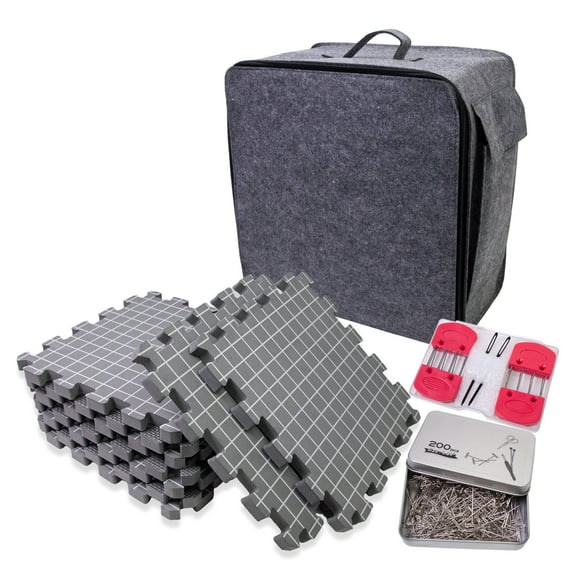 RYUJNDK Knit Blocking Board Set 32x32cm Knitting Blocking Foam Pad Knit Blocking Combs with Pin For Crocheting And Knitting