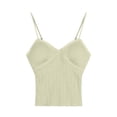 thumbnail image 4 of Womens Tank Top Women's Removable Pads Thin Strap Sleeveless Camisole Camisole Tops for Women Green One Size, 4 of 4